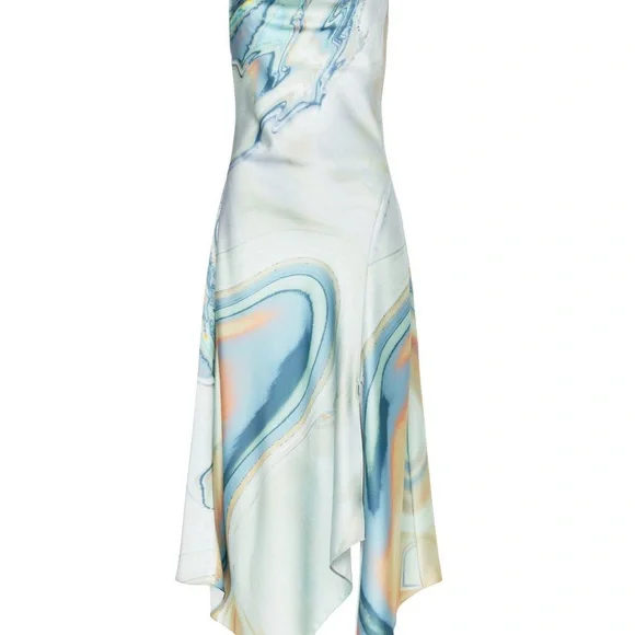 Jonathan Simkhai | Dresses | Jonathan Simkhai Asymmetrical Blue Cream Dress 